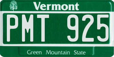 VT license plate PMT925