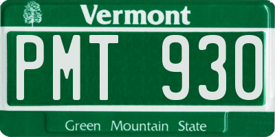 VT license plate PMT930
