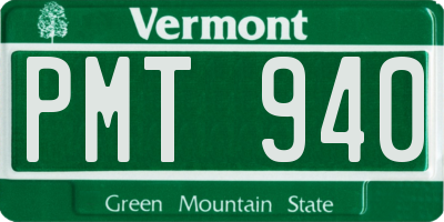 VT license plate PMT940