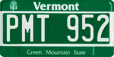 VT license plate PMT952