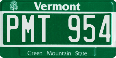 VT license plate PMT954