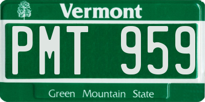 VT license plate PMT959
