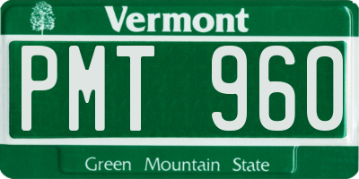 VT license plate PMT960