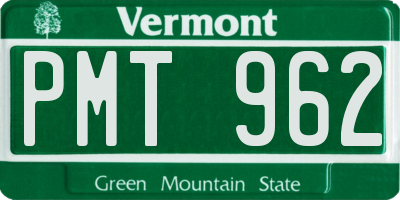 VT license plate PMT962