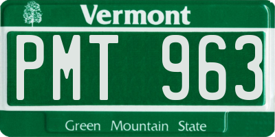 VT license plate PMT963