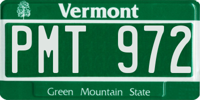 VT license plate PMT972