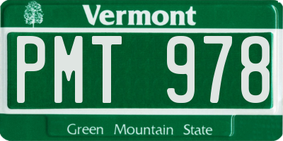 VT license plate PMT978