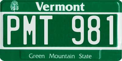 VT license plate PMT981