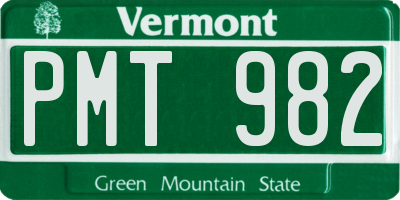 VT license plate PMT982