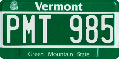 VT license plate PMT985