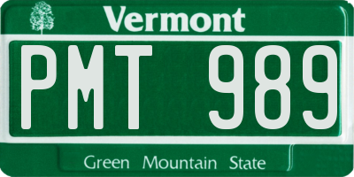 VT license plate PMT989