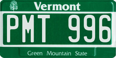 VT license plate PMT996