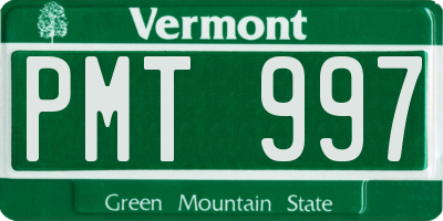 VT license plate PMT997