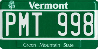 VT license plate PMT998