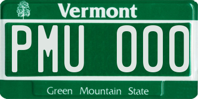 VT license plate PMU000