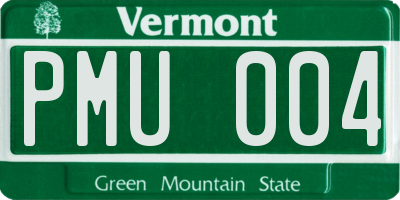 VT license plate PMU004