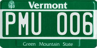 VT license plate PMU006
