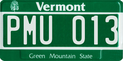 VT license plate PMU013