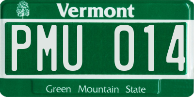 VT license plate PMU014