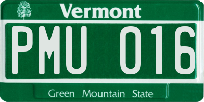 VT license plate PMU016