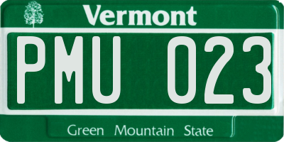 VT license plate PMU023