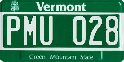 VT license plate PMU028