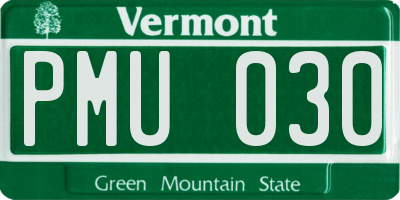 VT license plate PMU030
