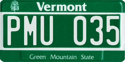 VT license plate PMU035