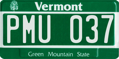 VT license plate PMU037