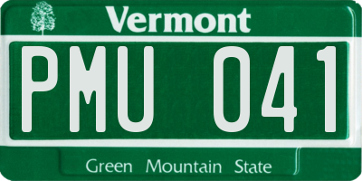 VT license plate PMU041