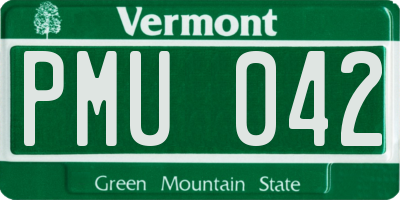 VT license plate PMU042