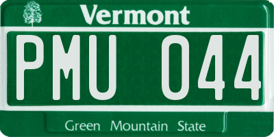 VT license plate PMU044