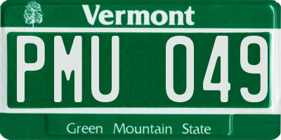 VT license plate PMU049