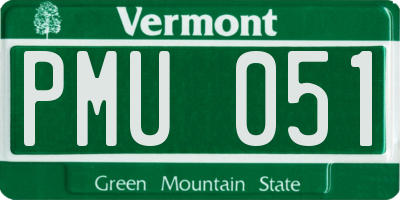 VT license plate PMU051