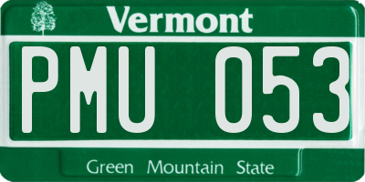 VT license plate PMU053