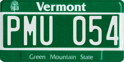 VT license plate PMU054
