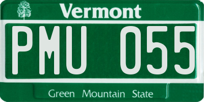 VT license plate PMU055