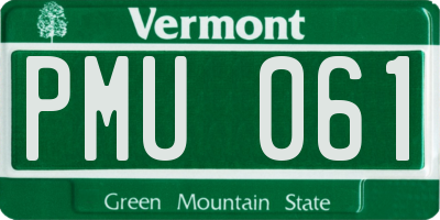 VT license plate PMU061