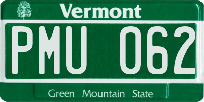 VT license plate PMU062