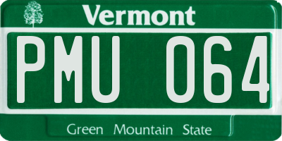 VT license plate PMU064