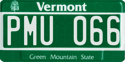 VT license plate PMU066