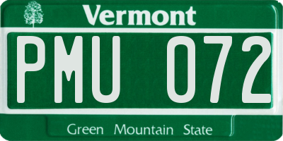 VT license plate PMU072