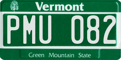 VT license plate PMU082