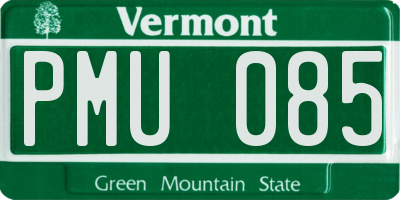 VT license plate PMU085