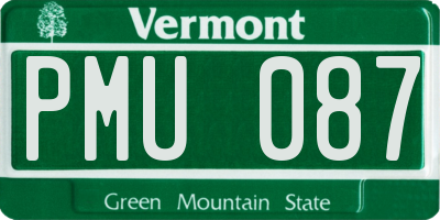 VT license plate PMU087