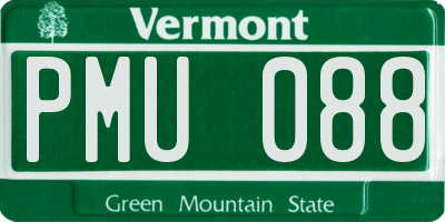 VT license plate PMU088