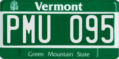 VT license plate PMU095
