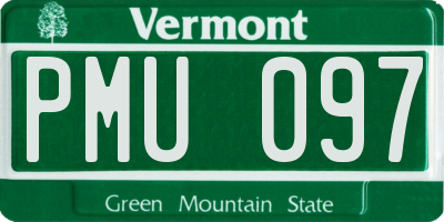 VT license plate PMU097