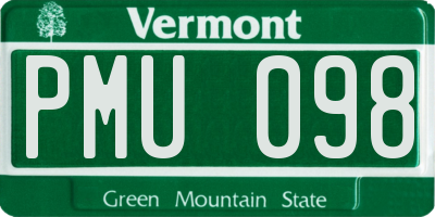 VT license plate PMU098