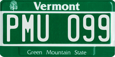 VT license plate PMU099